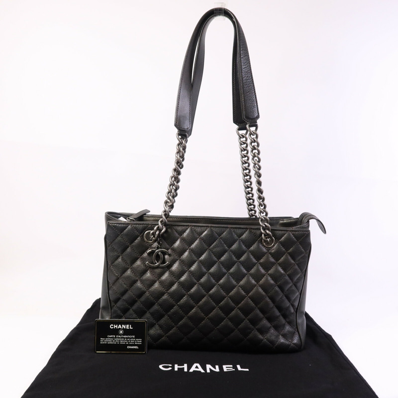 CHANEL 牛皮皮革Chain Shoulder Bag銀扣鏈帶肩背袋-14