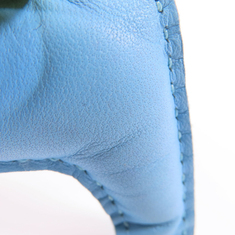 HERMES Milo皮革/馬毛Rodeo PM Charm掛飾Bleu Atoll-7