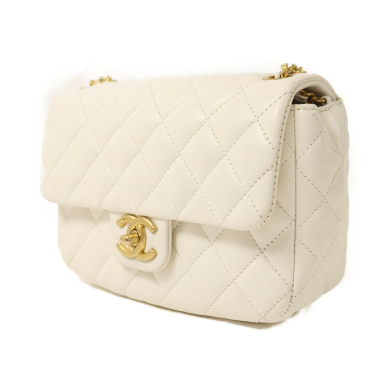 CHANEL 羊皮皮革Chain Shoulder金扣鏈帶肩背袋-2