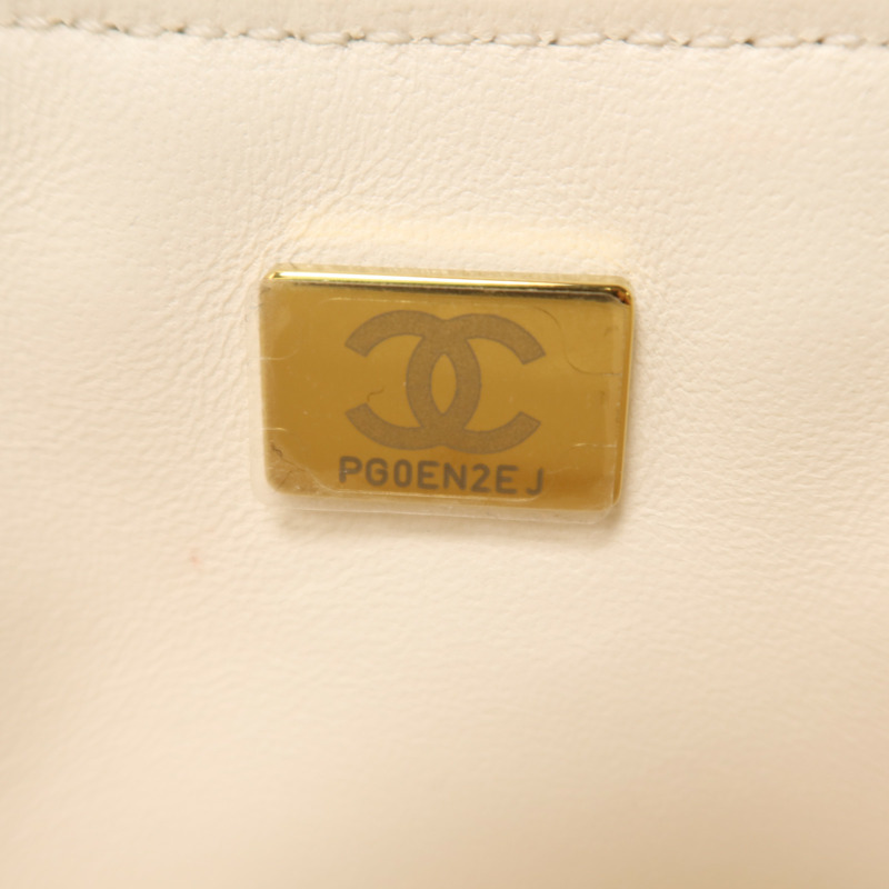 CHANEL 羊皮皮革Chain Shoulder金扣鏈帶肩背袋-6