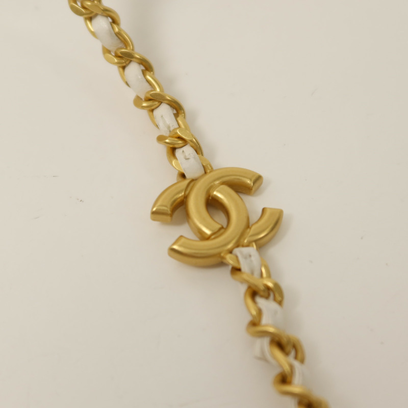 CHANEL 羊皮皮革Chain Shoulder金扣鏈帶肩背袋-10