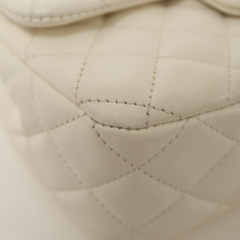 CHANEL 羊皮皮革Chain Shoulder金扣鏈帶肩背袋-11