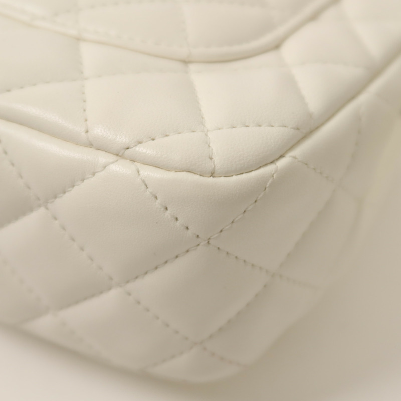 CHANEL 羊皮皮革Chain Shoulder金扣鏈帶肩背袋-14