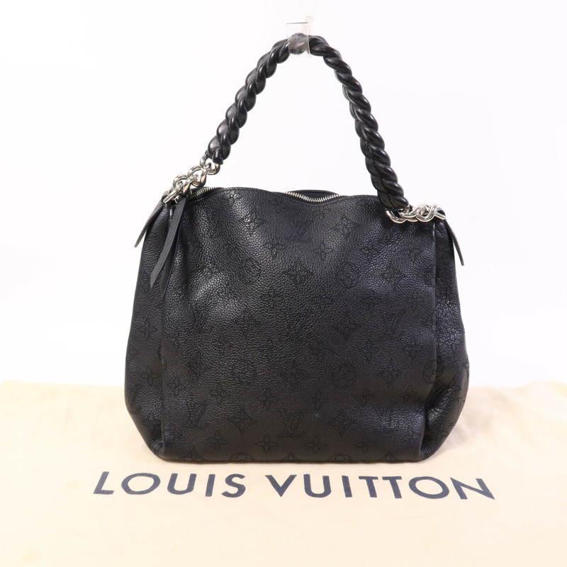 LOUIS VUITTON Monogram Mahina Babylone Chain BB銀扣肩背袋-8
