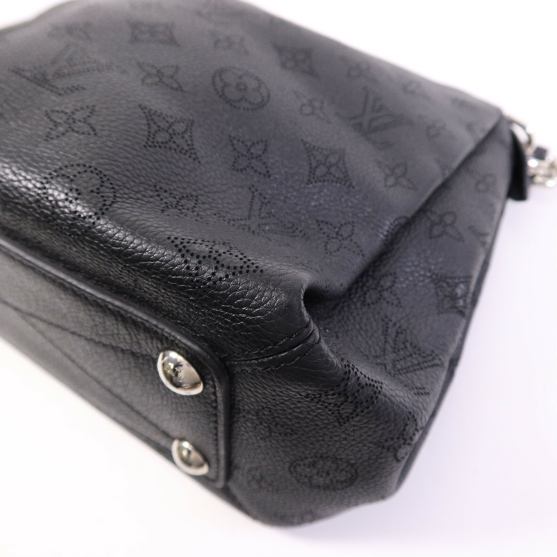 LOUIS VUITTON Monogram Mahina Babylone Chain BB銀扣肩背袋-11