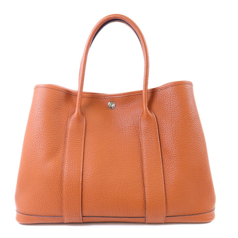 HERMES Negonda皮革GardenParty PM銀扣手挽袋Cuivre