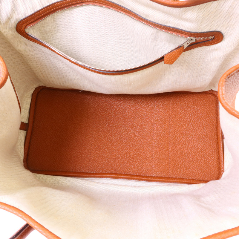 HERMES Negonda皮革GardenParty PM銀扣手挽袋Cuivre-5