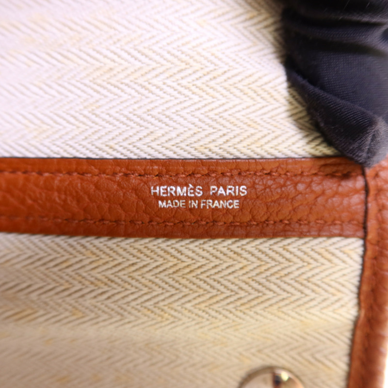 HERMES Negonda皮革GardenParty PM銀扣手挽袋Cuivre-6