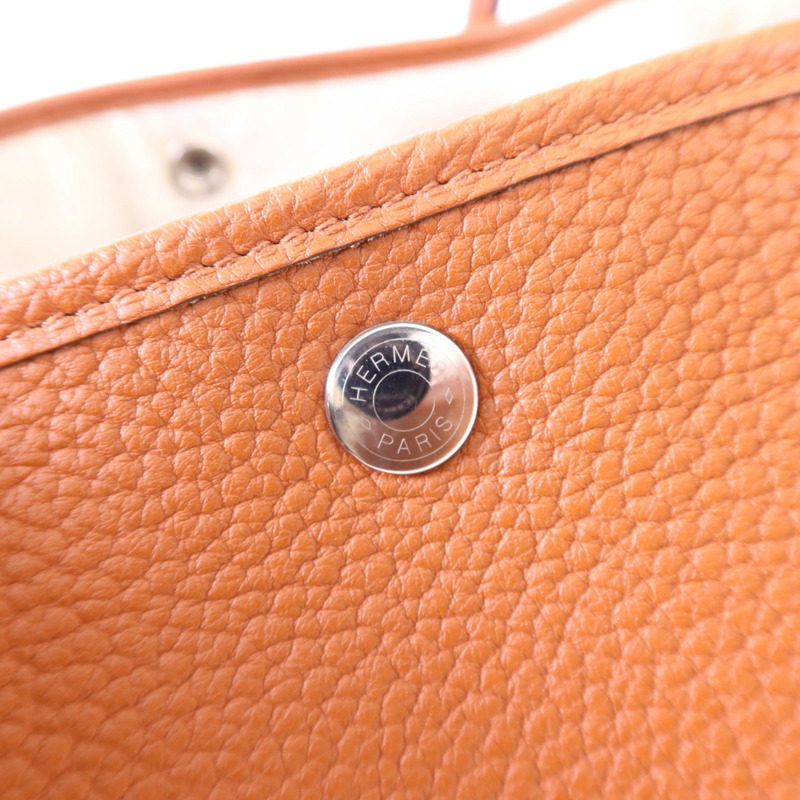 HERMES Negonda皮革GardenParty PM銀扣手挽袋Cuivre-8