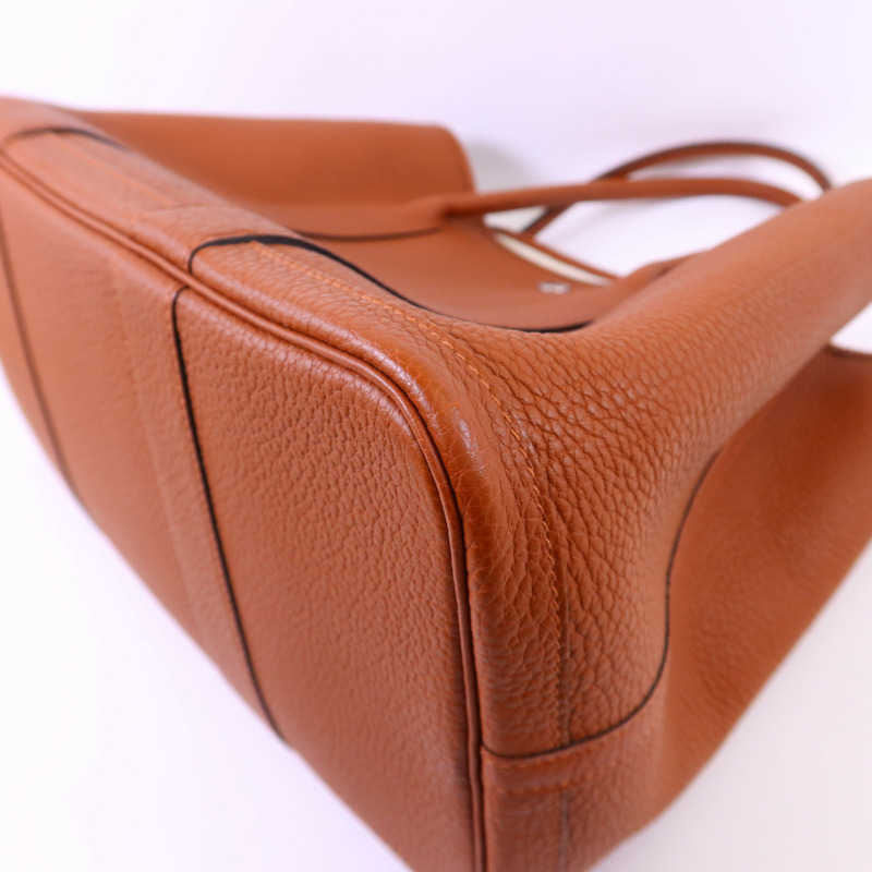 HERMES Negonda皮革GardenParty PM銀扣手挽袋Cuivre-10