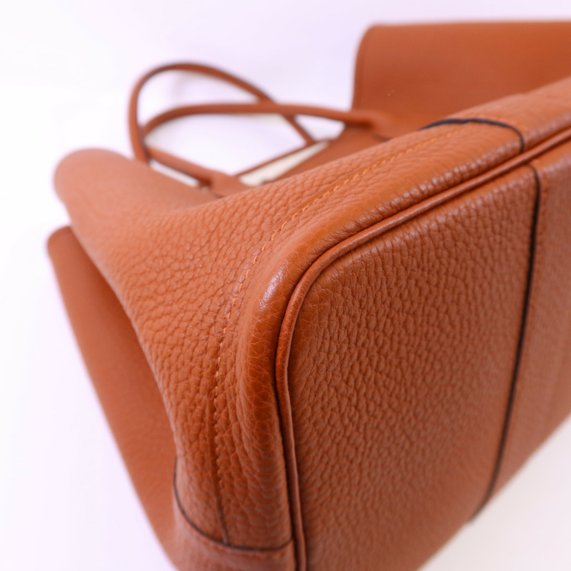 HERMES Negonda皮革GardenParty PM銀扣手挽袋Cuivre-11