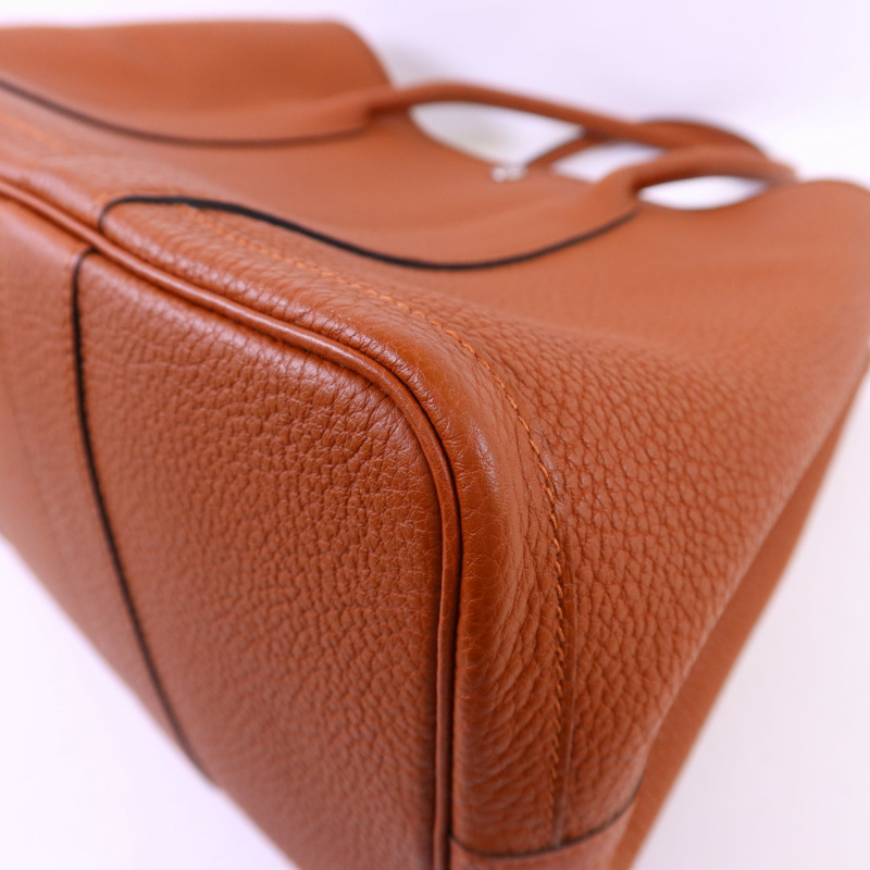 HERMES Negonda皮革GardenParty PM銀扣手挽袋Cuivre-12