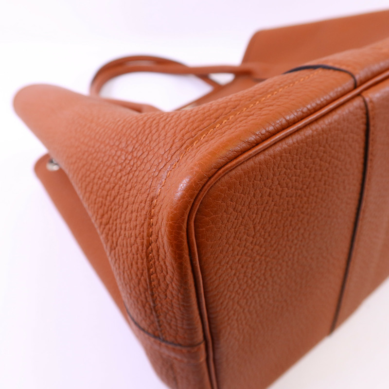 HERMES Negonda皮革GardenParty PM銀扣手挽袋Cuivre-13