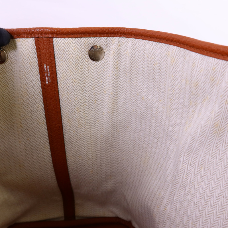 HERMES Negonda皮革GardenParty PM銀扣手挽袋Cuivre-15