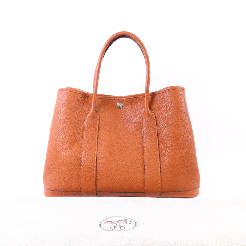 HERMES Negonda皮革GardenParty PM銀扣手挽袋Cuivre-16