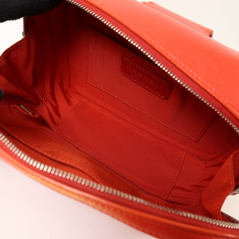 CHANEL 羊皮皮革Chain Shoulder銀扣鏈帶肩背袋-4