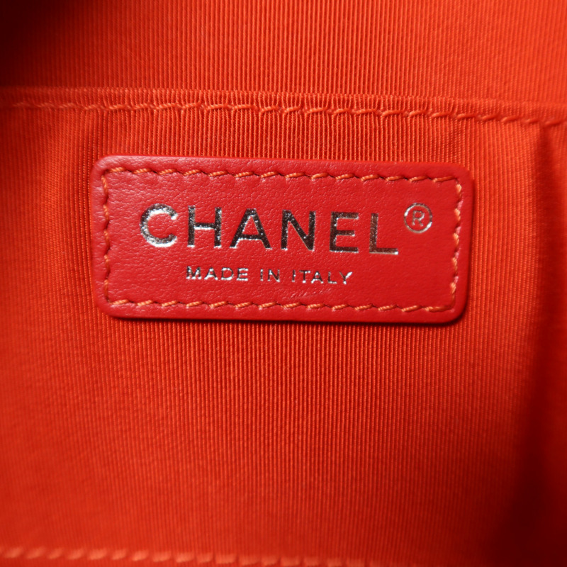 CHANEL 羊皮皮革Chain Shoulder銀扣鏈帶肩背袋-5