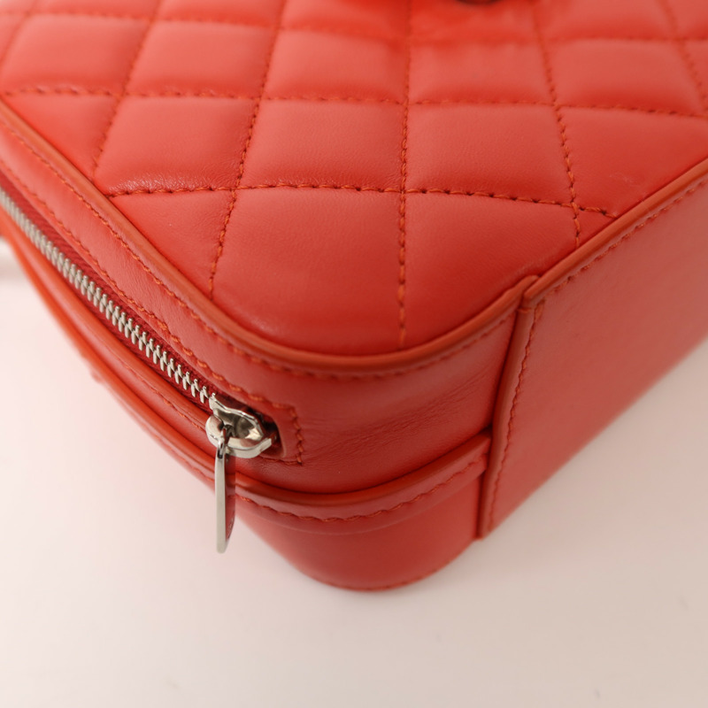 CHANEL 羊皮皮革Chain Shoulder銀扣鏈帶肩背袋-10