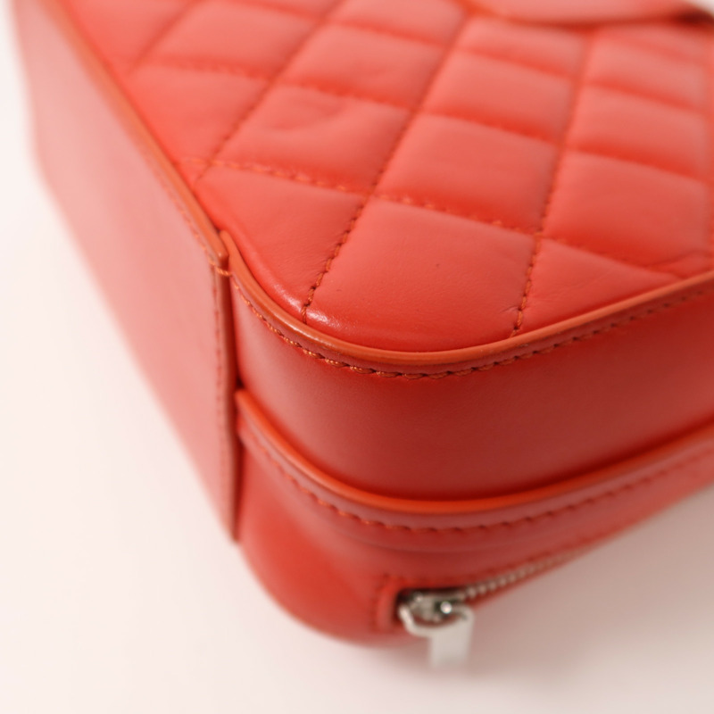 CHANEL 羊皮皮革Chain Shoulder銀扣鏈帶肩背袋-13