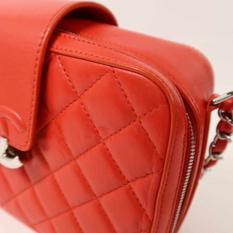 CHANEL 羊皮皮革Chain Shoulder銀扣鏈帶肩背袋-15