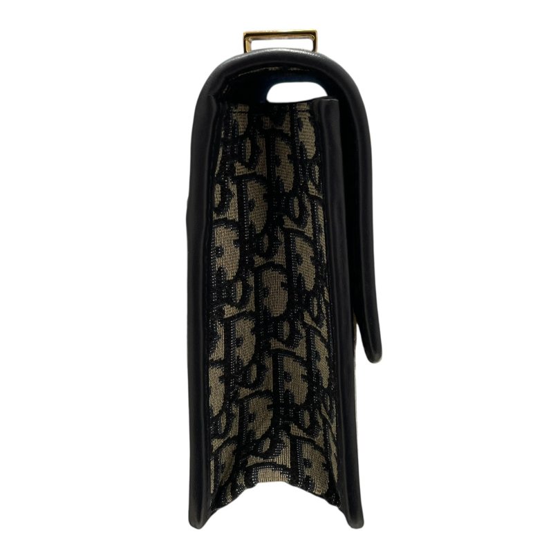 DIOR 迪奧 30 Montaigne 蒙田30 肩背包 刺繡帆布 老花 深藍色 金釦-3