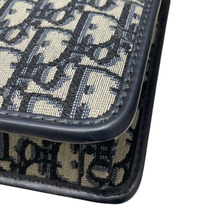 DIOR 迪奧 30 Montaigne 蒙田30 肩背包 刺繡帆布 老花 深藍色 金釦-9