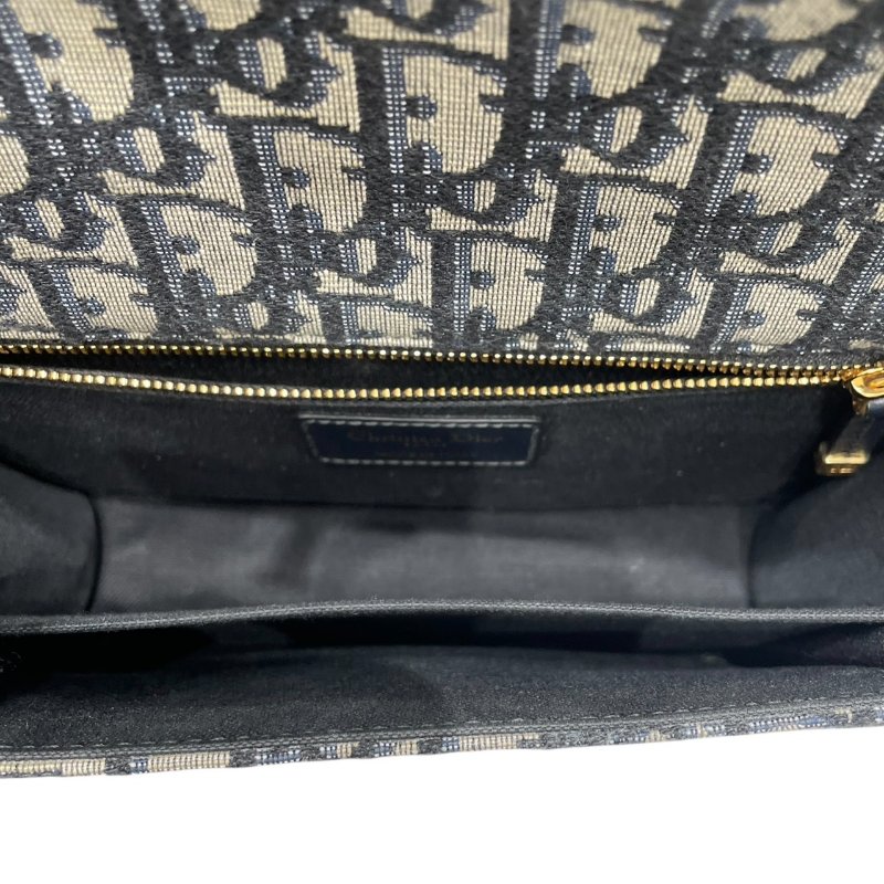 DIOR 迪奧 30 Montaigne 蒙田30 肩背包 刺繡帆布 老花 深藍色 金釦-12