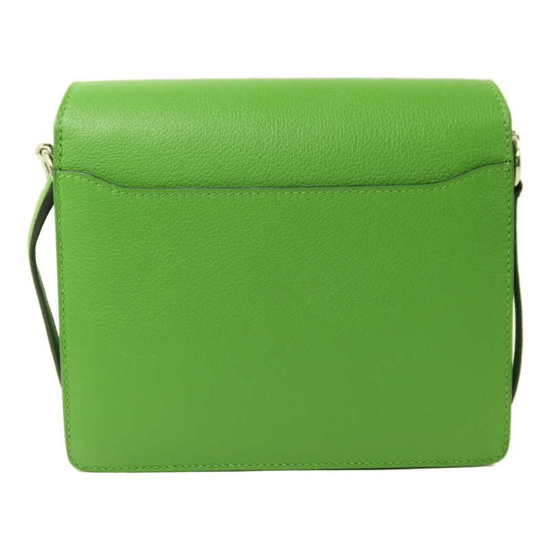HERMES Evercolor皮革Roulis Mini銀扣肩背袋Vert Yucca-1