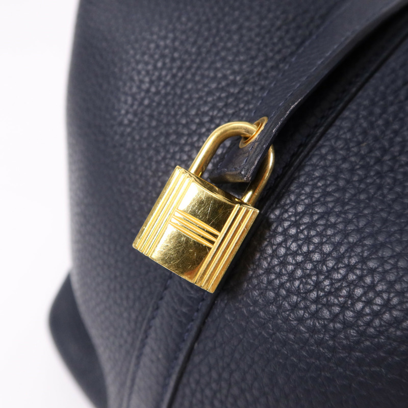 HERMES Clemence皮革Picotin MM金扣手挽袋Canban-3