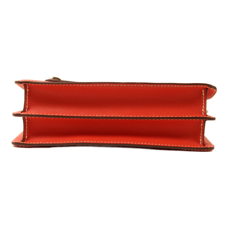 HERMES Evercolor皮革Roulis 23銀扣肩背袋Sanguine-3