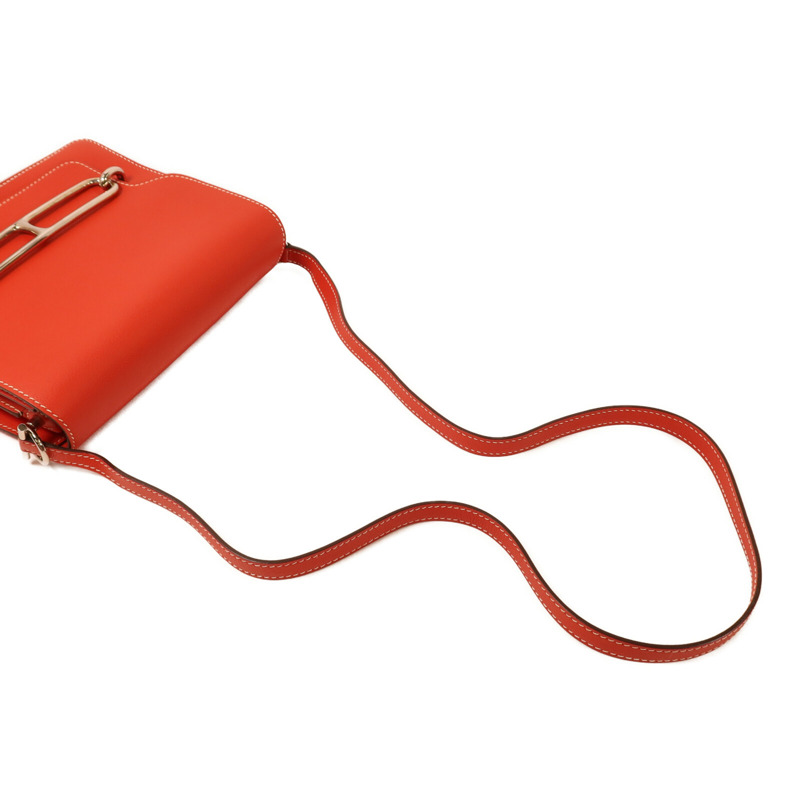 HERMES Evercolor皮革Roulis 23銀扣肩背袋Sanguine-8