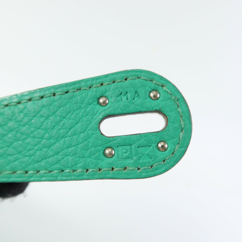 HERMES Clemence皮革Lindy 30銀扣手挽肩背兩用袋Bamboo-13