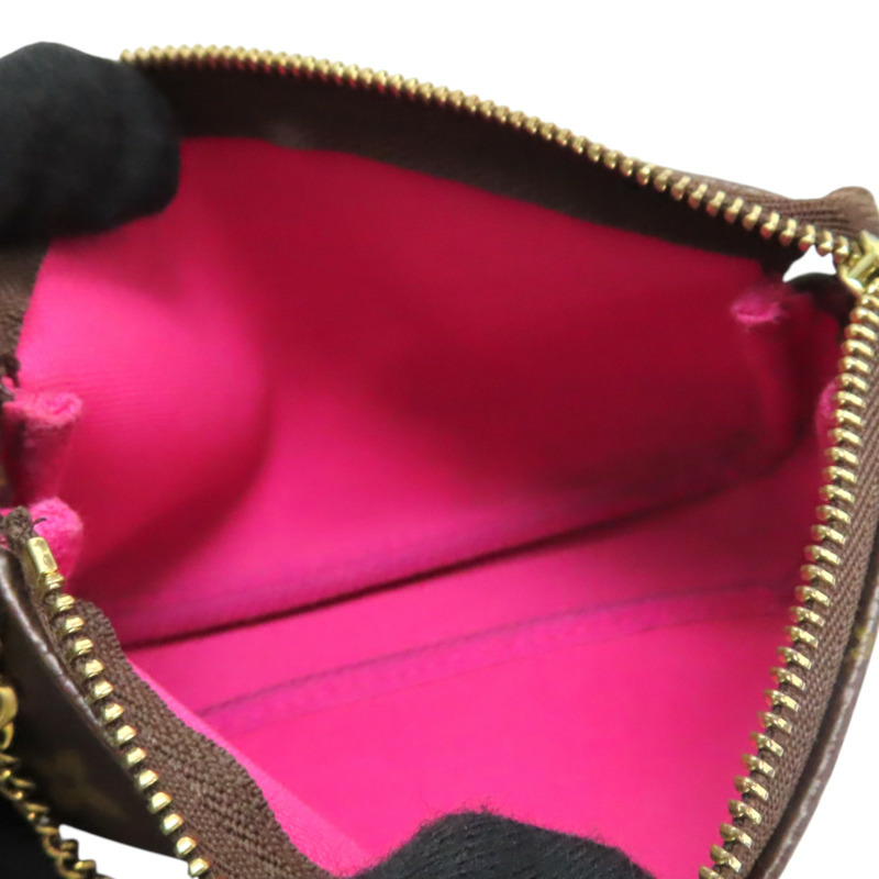 棕色 原花帆布 Christmas Mini Pochette Accessoires 手提包【LOUIS VUITTON LV 路易威登】 M67769-4