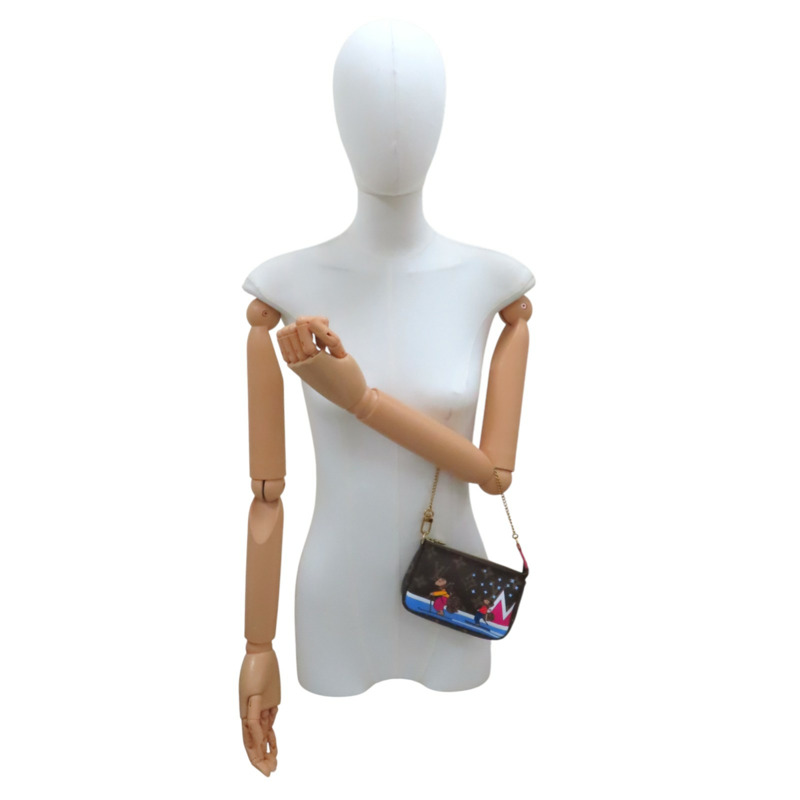 棕色 原花帆布 Christmas Mini Pochette Accessoires 手提包【LOUIS VUITTON LV 路易威登】 M67769-7