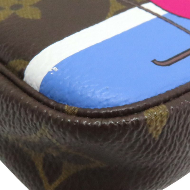 棕色 原花帆布 Christmas Mini Pochette Accessoires 手提包【LOUIS VUITTON LV 路易威登】 M67769-8