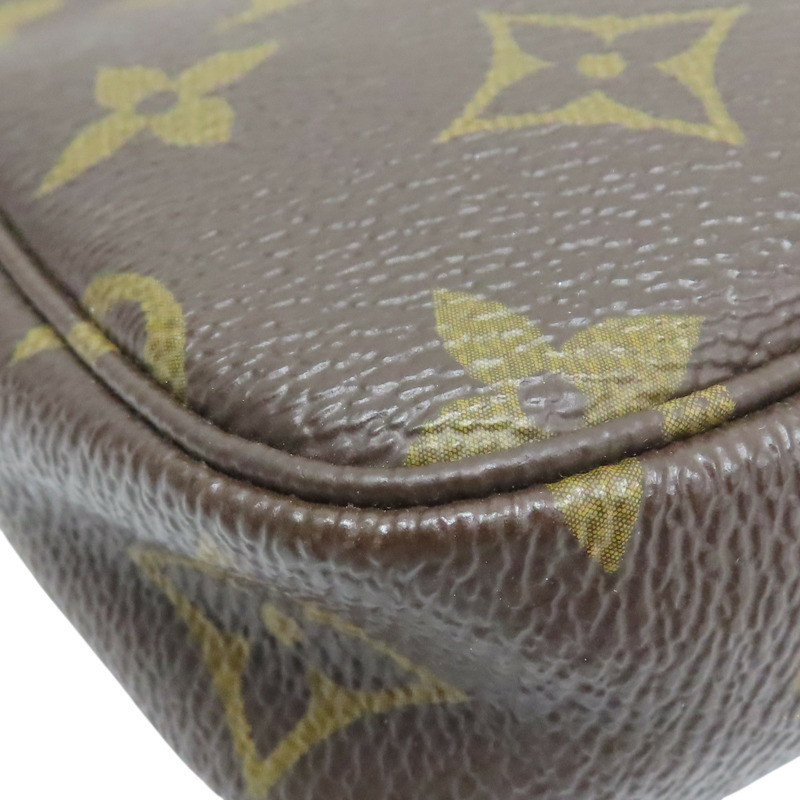棕色 原花帆布 Christmas Mini Pochette Accessoires 手提包【LOUIS VUITTON LV 路易威登】 M67769-10