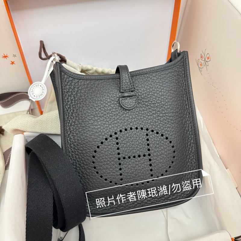 愛馬仕Hermes evelyne16 黑銀K刻 全新-2