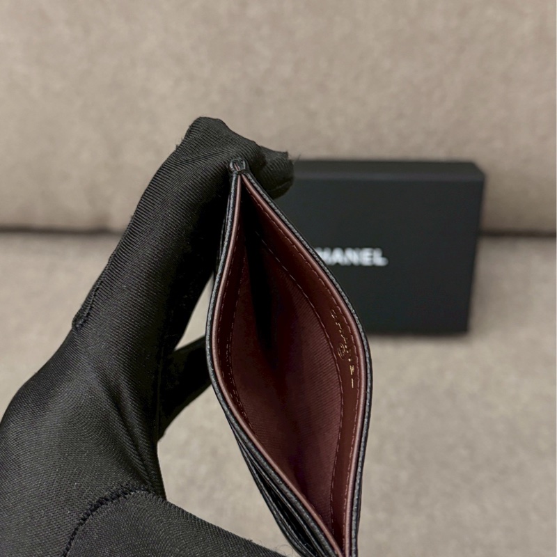 香奈兒黑色荔枝皮雙面卡夾-3