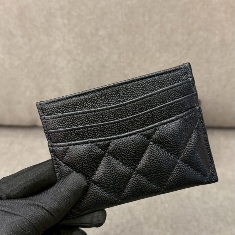 香奈兒黑色荔枝皮雙面卡夾-4