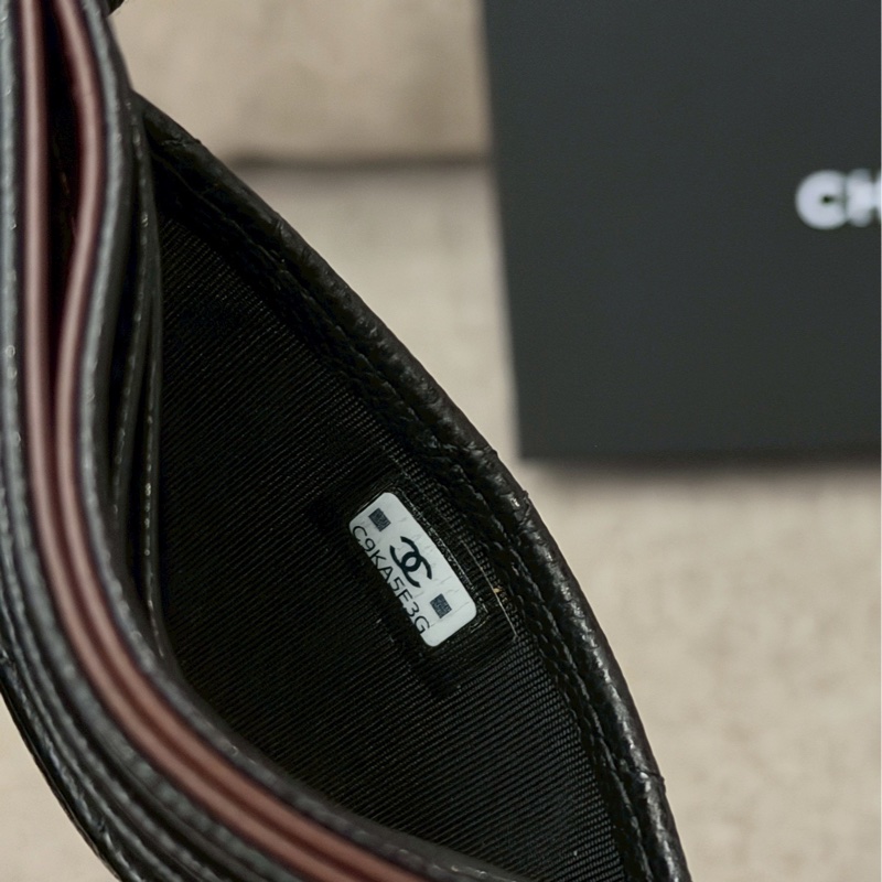 香奈兒黑色荔枝皮雙面卡夾-5