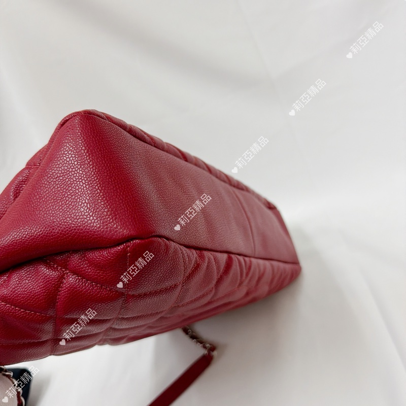 莉亞精品♡ Chanel 紅銀鏈條包 二手美包-7