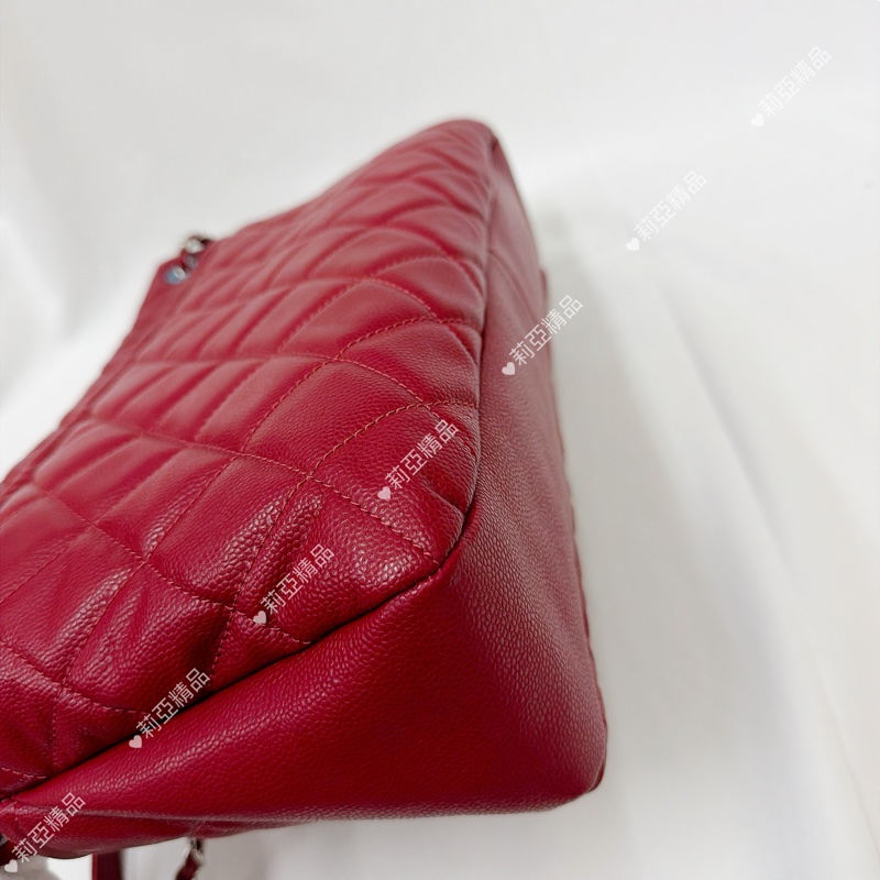 莉亞精品♡ Chanel 紅銀鏈條包 二手美包-8