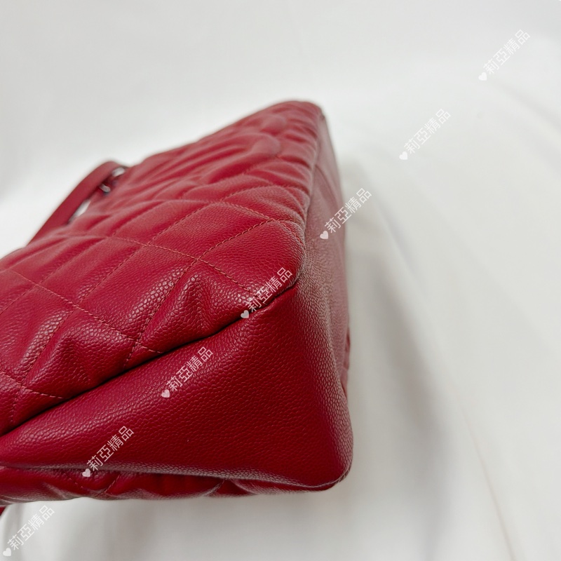 莉亞精品♡ Chanel 紅銀鏈條包 二手美包-10