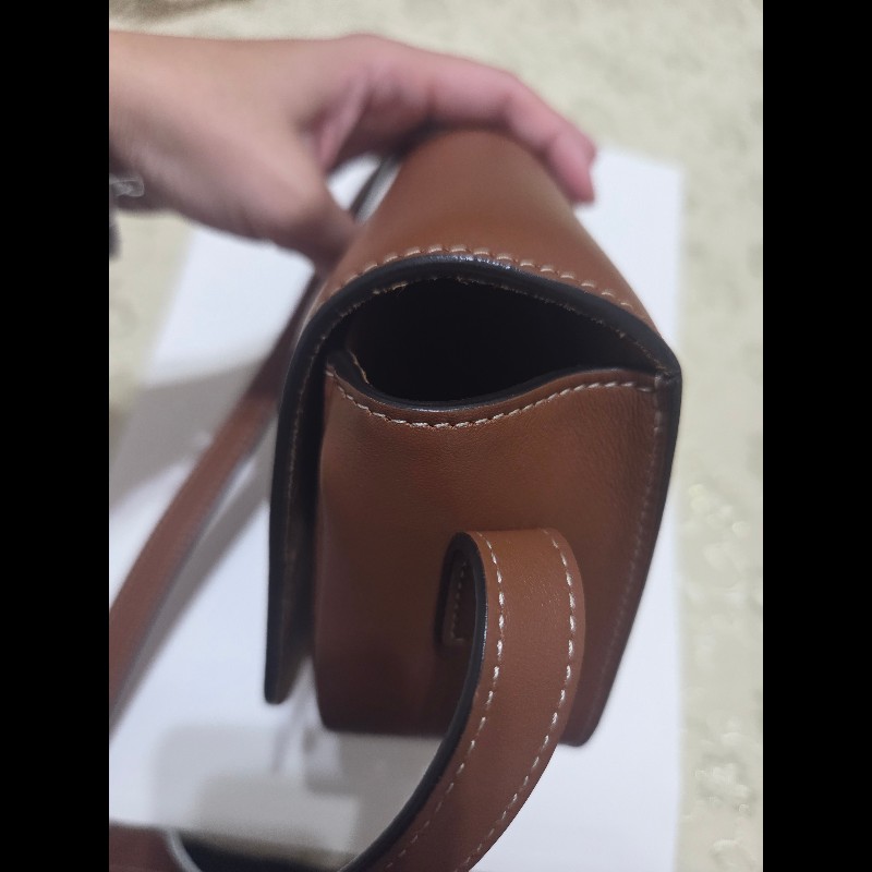 Celine cuir 光滑牛皮馬鞍包 焦糖色-14