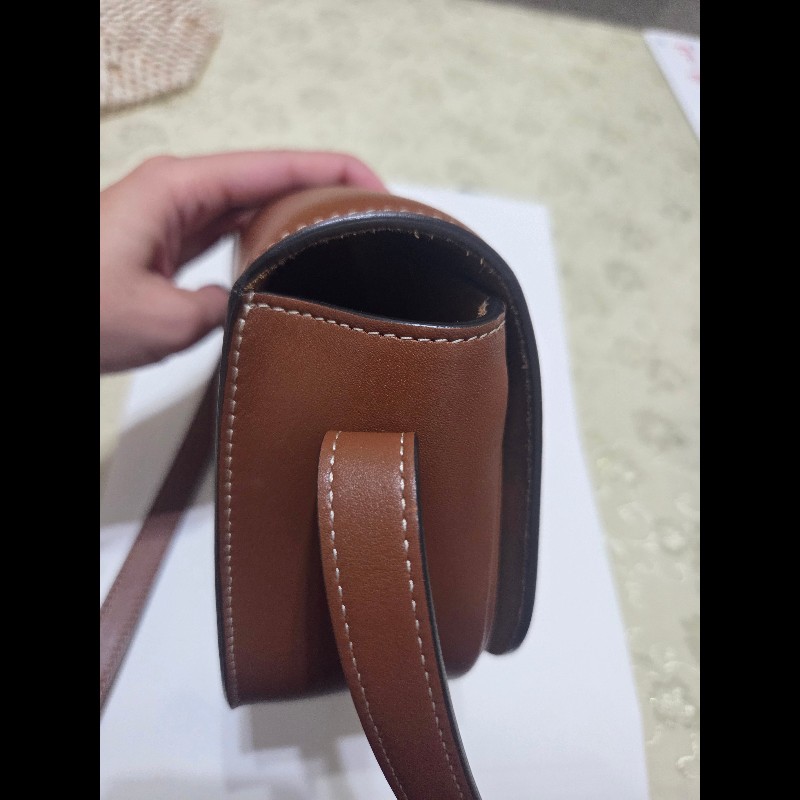 Celine cuir 光滑牛皮馬鞍包 焦糖色-15