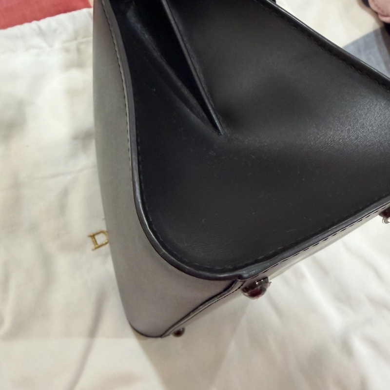 DELVAUX Brillant 黑色牛皮手提包-1
