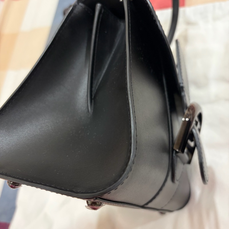 DELVAUX Brillant 黑色牛皮手提包-2