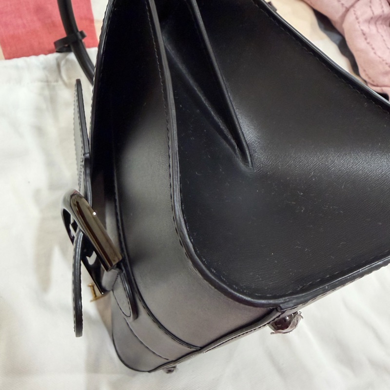 DELVAUX Brillant 黑色牛皮手提包-3