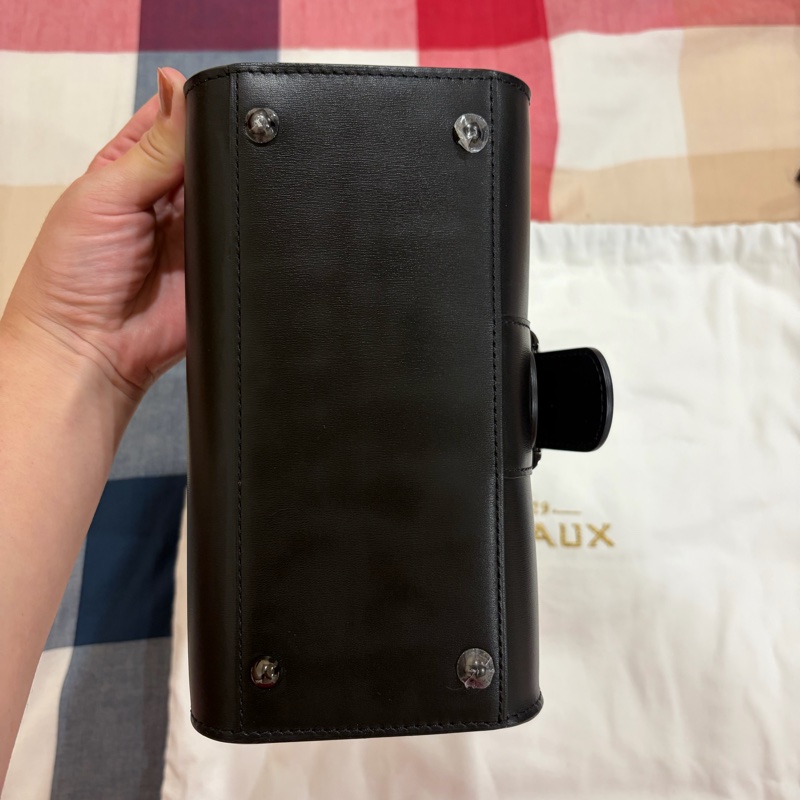 DELVAUX Brillant 黑色牛皮手提包-5