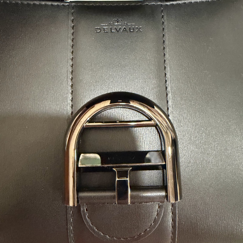 DELVAUX Brillant 黑色牛皮手提包-6